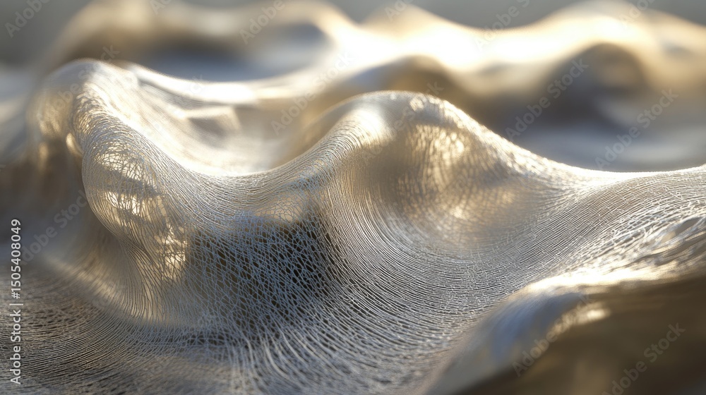 Poster close-up view of textured fabric with undulating patterns.
