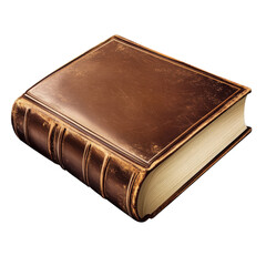 Obraz premium A weathered leather bound tome whispers tales of forgotten lore and on transparent background