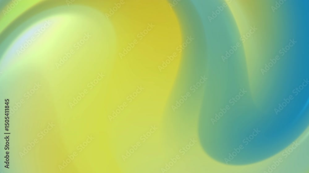 Poster abstract swirling gradient background video in shades of yellow, green, and blue. smooth transitions