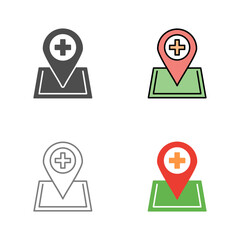 Location hospital Vector Icon