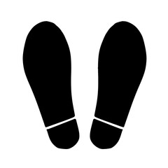 Shoe footprint silhouette vector illustration on white background