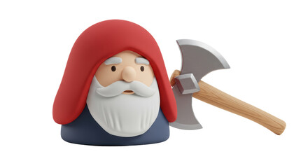 Isolated Gnome on White Background