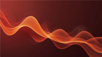 Abstract orange smoke on red color line abstract background.