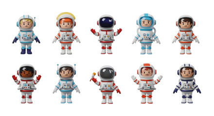 Cute Robot and Monster Cartoon Set