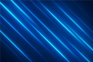 Abstract shiny blue diagonal lines background with neon effect.
