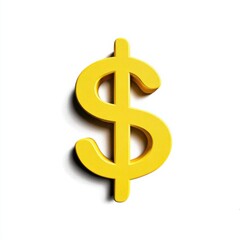 Obraz premium Golden Dollar Sign on White Background, Symbolizing Financial Success and Investment Opportunities for Business and Personal Wealth : Generative AI