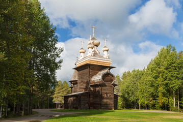 The State Museum of Wooden Architecture and Folk Art of the Northern Regions of Russia "Malye Korely". Wooden church of the Ascension of the lord. Arkhangelsk region. Russia.