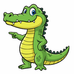Fototapeta premium Cute Cartoon Crocodile Vector | Smiling Alligator Character Illustration for Kids