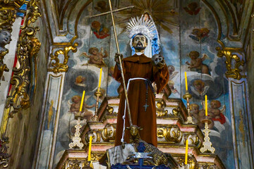 Baroque saint Francis statue