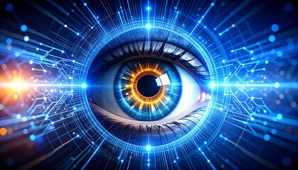 Digital Eye Cyber Security Concept.
