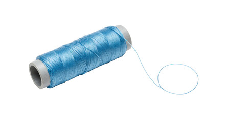 Isolated spool of light blue thread
