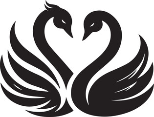 Minimalist Black Swan Silhouette Vector Art – Elegant Curves & Stylized Feathers