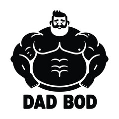 Dad bod concept humorous body shape vector illustration