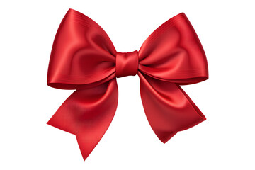 red bow isolated on transparent white background