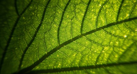 Leaf Vein Texture – Macro Botanical Surface with Natural Light
