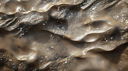 Obraz premium Beach sand texture, soft footprints and grains, natural light shadows
