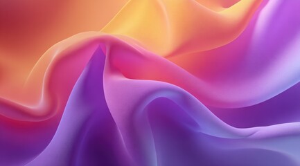 Obraz premium Abstract image of flowing, iridescent fabric in shades of orange, yellow, pink, and purple, creating a dynamic, swirling effect