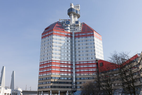 Gothenburg / Sweden, Mar 24, 2025: Lilla Bommen building (The Lipstick)