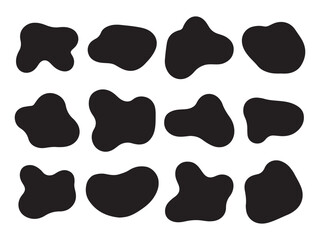 Set of Abstract Organic Shapes for Design on white