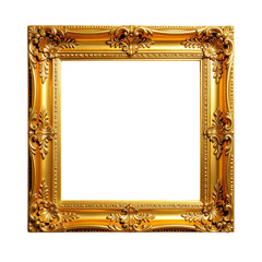 Ornate Golden Frame, Isolated Transparent Background