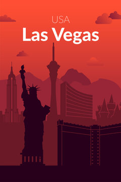 Experience the vibrant skyline of Las Vegas adorned with its iconic landmarks and attractions