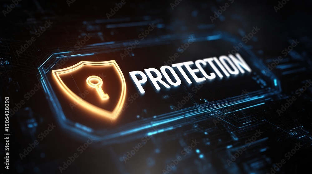 Aufkleber digital shield with a key icon and the word 