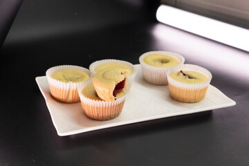 Raspberry Jam Muffins. Muffin. Dessert. Berry Jam. Food Concept