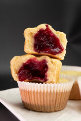 Raspberry Jam Muffins. Muffin. Dessert. Berry Jam. Food Concept
