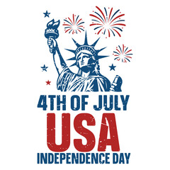 4th Of July Usa Independence Day - Vintage 4th Of July T-shirt Vector, All American Independence Day Design Sublimation, Trending Vintage Patriotic Fourth Of July Illustration