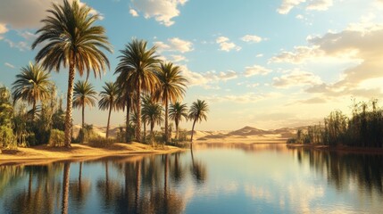 Desert Oasis Sunset