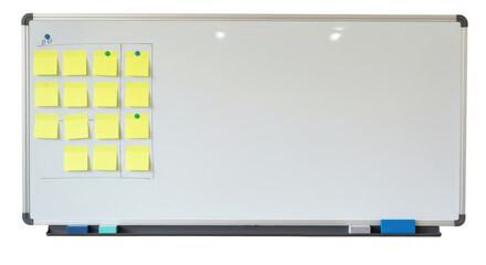 Isolated white board with papers