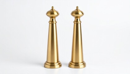 Tips for curtain poles on a white background. Ending for darpery rod. Finials for cu