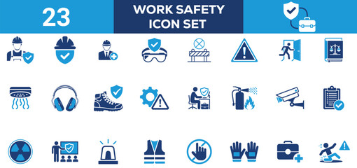 Work Safety Icons Personal Protective Equipment and Workplace Hazard Symbols  Illustration Design