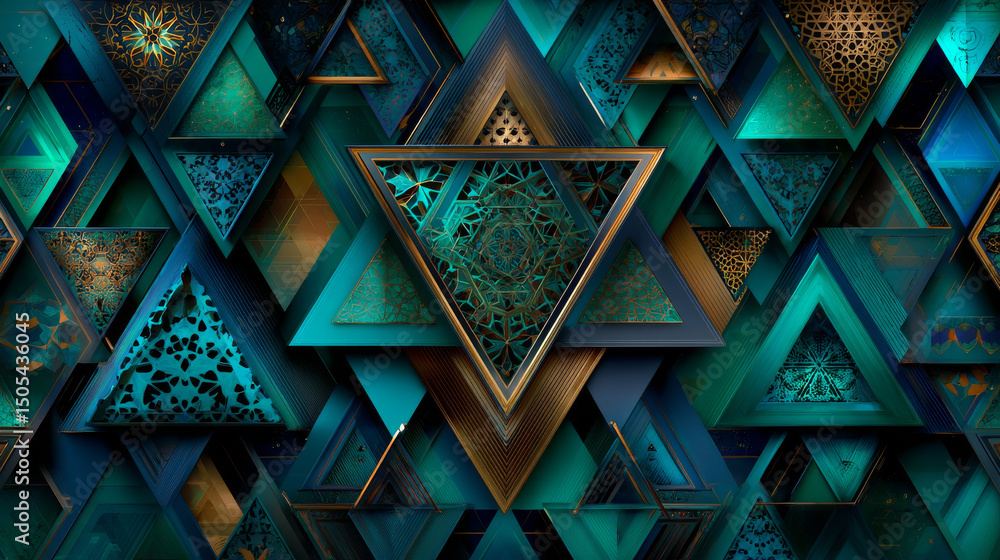 Poster abstract vector pattern, repeat geometric triangle mosaic background
