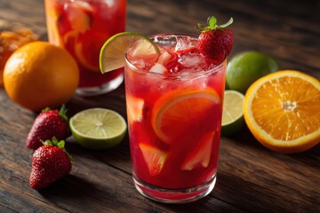 Cocktail with fruits