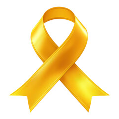A symbol of hope golden awareness ribbon signifies solidarity and support on transparent background