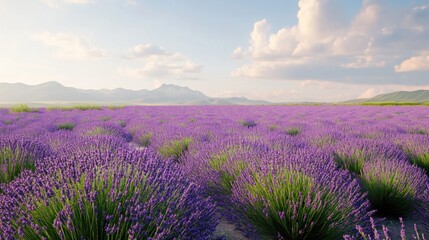 Fototapeta premium Lavender field at dawn
