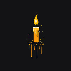 Melting Time Silhouette Vector &ndash; Candle Symbol of Burnout, Life Fading, and the Passage of Time