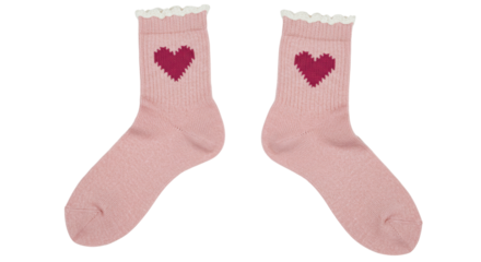 Isolated Pair of Pink Heart Socks