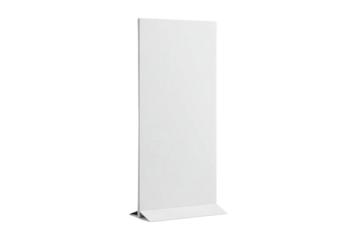 Blank white table tent mockup isolated on transparent background