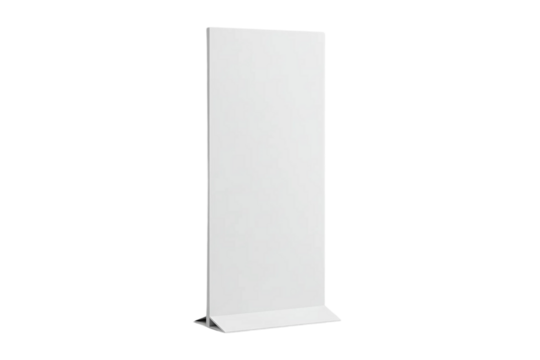 Blank white table tent mockup isolated on transparent background