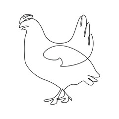 chicken line art logo one line,
Hen in continuous line art drawing style. Chicken minimalist black linear sketch isolated on white background. Vector illustration,