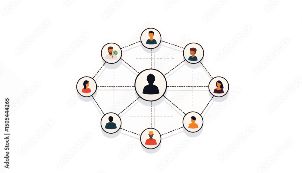 Poster ai content moderation visualization with interconnected nodes, technology concept