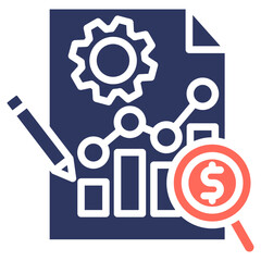 Variance Analysis glyph color icon