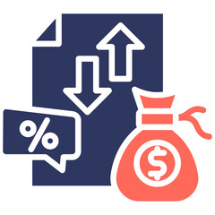 Profit And Loss glyph color icon