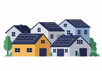 Homes with Solar Panels in a Clean Energy Neighborhood