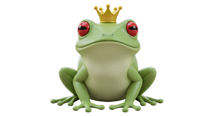 Isolated Frog with Crown