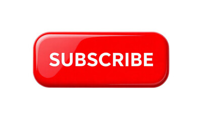 Red Subscribe Button, Isolated Transparent Background