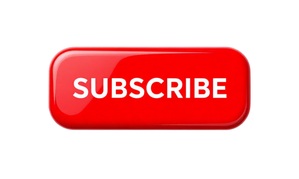 Red Subscribe Button, Isolated Transparent Background