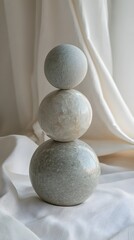 Zen Balance: Rocks on White Cloth